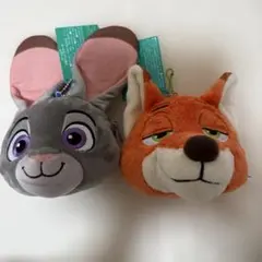 ズートピア　ニック　ジュディ　立体フェイスポーチ