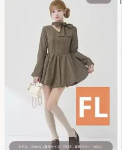 Darich チェックストライプバルーンミニワンピース FL