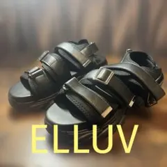 【ELLUV/エルヴ】+7cmハイソール PUレザーバックルベルテッドサンダルのサムネイル