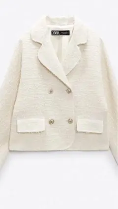 【期間限定値下‼️】ZARA テクスチャー素材クロップド丈 ツイードジャケット