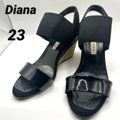 【美品】ダイアナ　フラットサンダル　ウェッジソール　オープントゥ　23cm