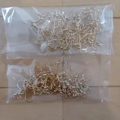 ゴールド コイルUピアスフック 大量ハンドメイド約90個