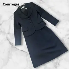 訳ありクレージュ 濃紺 お受験スーツ くるみボタン ジャケット ワンピース M