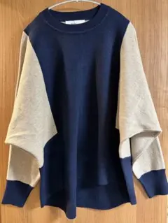 新品タグ付き‼️MEDOC ドルマンスリーブ配色ニット