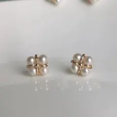 No28 上品 パール ピアス［ゴールド］SV925 金属アレルギー対応