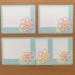 メッセージカード 5枚セット 花柄 ハンドメイド