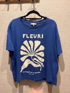 H&M 青 半袖Tシャツ US L