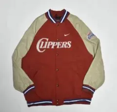 90s Nike NBA CLIPPERS スタジャン 刺繍ロゴ レッド 古着 - メルカリ
