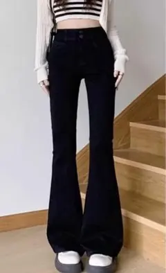 ブーツカットデニム ブラック