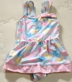 水玉模様 フレア付き水着 110サイズ