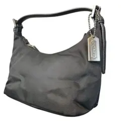 COACH コーチ ナイロン ワンショルダーバッグ ブラック 黒 ロゴプレート