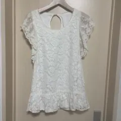ホワイトレースノースリーブトップス