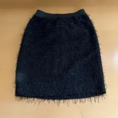 黒いファンシーヤーンタイトスカート　Mサイズ　コムサイズム