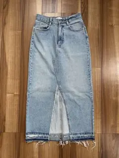 ZARA ライトブルー デニムスリットスカート