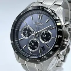 美品/稼働品 SEIKO クロノグラフ 8T63-00D0 デイト ブルー文字盤