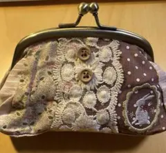 petit fleur プチフルール⭐️うさぎ刺繍レースがま口ポーチ