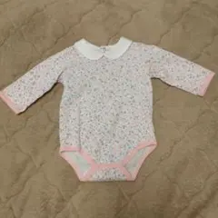 ミキハウス　花柄　長袖ロンパース　70