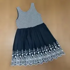 Baby GAP 背中あき カットワークワンピース チュニック ブラック 110