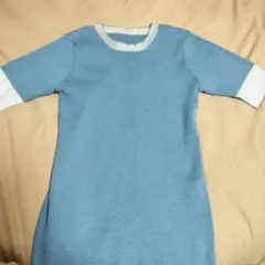 【SENSE OF PLACE】HEYUMM 水色 水色 半袖 ニット