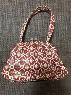 花柄がま口バッグ