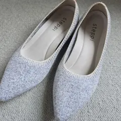 steppi フラットシューズ ブルーミックスミックス調ポインテッドパンプス