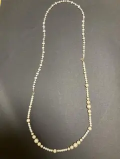 ホワイトパール風ビーズ ロングネックレス