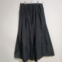 23区 サイズ38 ナイロンコットンタフタ ロングスカート (ブラック系)