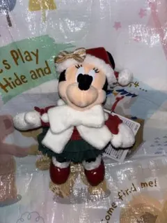 ぬいぐるみバッジ ディズニー クリスマス リルリンリン 2025 ミニー サンタ