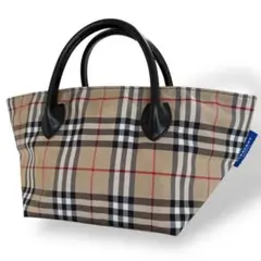極美品　BurberryBluelabel　舟形トート　ノバチェック　ナイロン