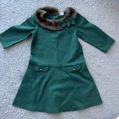 グリーンファーワンピース