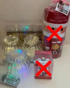 クリスマス2種セット　①LEDイルミネーションライト　②ガラス製キャニスター