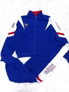 80s 90s アディダス ジャージ 上下 セットアップ ブルー 160