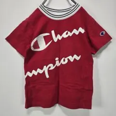 Champion【チャンピオン】キッズ　ロゴ　半袖　Tシャツ　リブライン