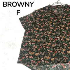 【人気柄】BROWNY ブラウニー シースルーシャツ 花柄 F 薄手 総柄