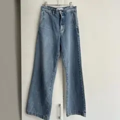 IENA【イエナ】デニムパンツ ワイドデニム ジーンズ ブルー ストレート 36のサムネイル
