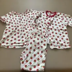 イチゴ柄　パジャマ　100 3点セット
