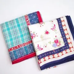 KENZO & ROYAL DOULTON デザインハンカチ 2枚セット