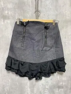 デイシー　DEICY ミニスカート　切り替え　フリル　グレー　ブラック　アイドルのサムネイル