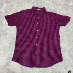 UNIQLO 半袖シャツ 赤青チェック 星柄