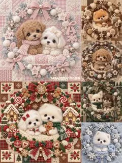 PARADISEパネル生地　 犬柄　P723