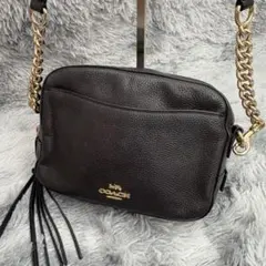 極美品 コーチ 2way カメラバッグ ショルダーバッグ レザー チェーン