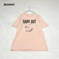 ブラウニー　WEGO 半袖Tシャツ　ピンク　メンズ　ユニセックス　ストレッチ　Lのサムネイル