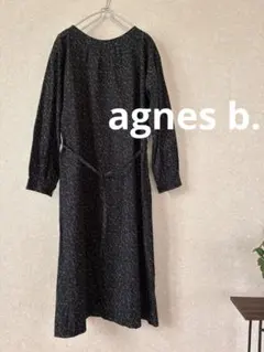 【美品】1回着用　アニエスベー　長袖　総柄ワンピース　Mサイズ　日本製