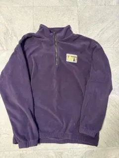 パープル フリース ハーフジップジャケット