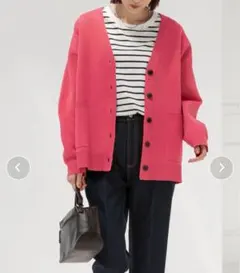 新品未使用 GLOBAL WORK リッチライトニットVカーディガン ピンク