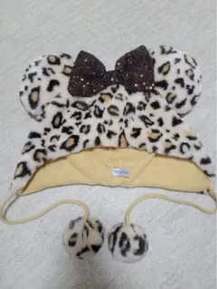 ディズニー　ファンキャップ　ミニー　ヒョウ柄　ブラウン　レオパード
