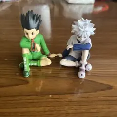 ハンターハンター　すわらせ隊リアル　キルア ゴン フィギュア　ガチャガチャ