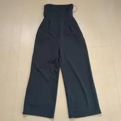 GU ブラック カットソーベアキャミソールサロペットパンツQ　 M
