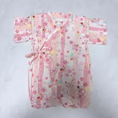 甚平ロンパース くろわっさんすべべ 桜 ピンク 80