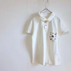美品 エムユースポーツ ミエコウエサコ 刺繍 ポロシャツ ゴルフ 2way M